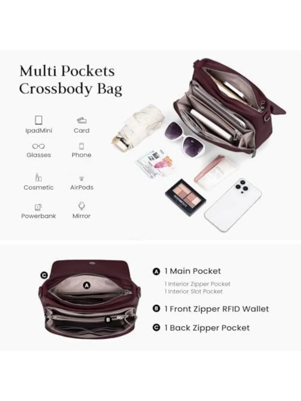 Genuine Leather Medium Crossbody Bag for Women - Stylish Saddle Purse Handbag